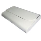 Card Holder Metal White Leatherette