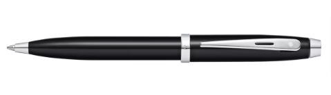 Sheaffer 100 Black Lacquer Chrome Plate Ballpoint Pen