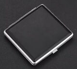 Cigarette Case Metal - Large Size - Smooth Black Leatherette Finish